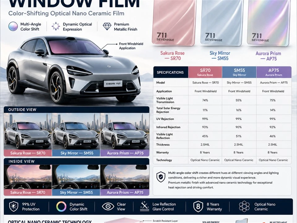 Aurora Collection Color-Shifting Optical Nano Ceramic Window Film