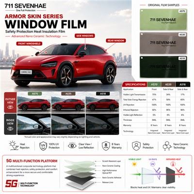 Armor Skin Series 3MIL Safety Nano Ceramic Window Film